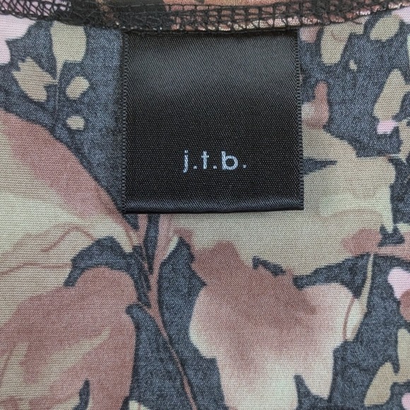 jtb Dark Floral Top Y2K Babydoll Flutter Sleeve Empire Waist Blouse Womens Small - Picture 3 of 7